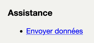 Envoi des données d'assistance