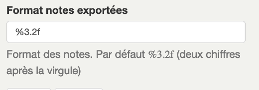 Config. précision exports Apogée