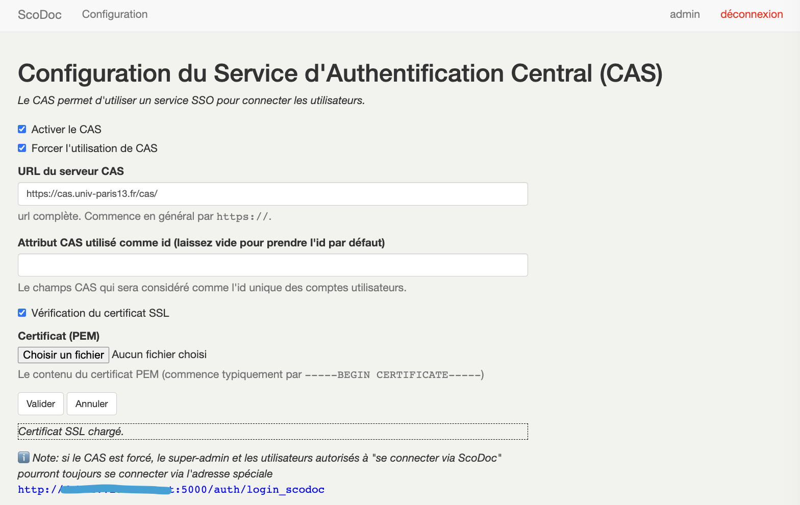 config du CAS